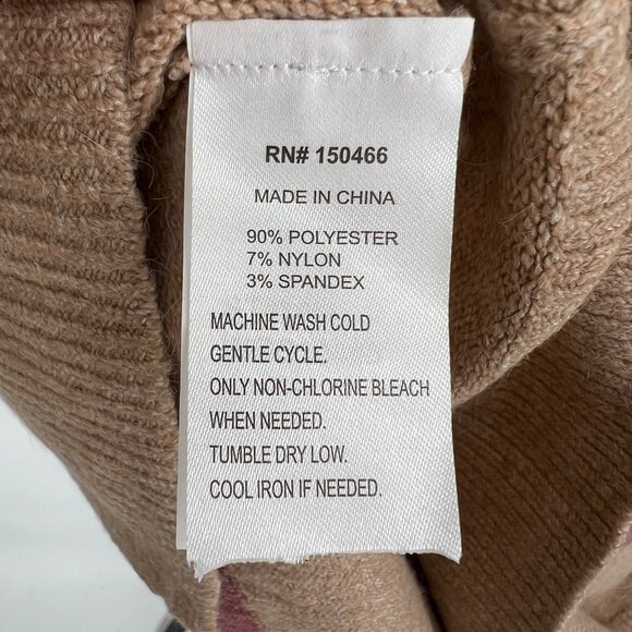 Market & Spruce Colorblock Open Cardigan Sweater Gray Pink Beige Size Medium NWT - Picture 8 of 9